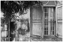 Facade detail. Yangon, Myanmar ( black and white)