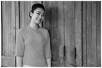 Young woman. Yangon, Myanmar ( black and white)