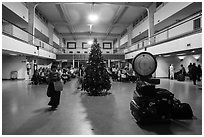 Inside domestic airport. Yangon, Myanmar ( black and white)