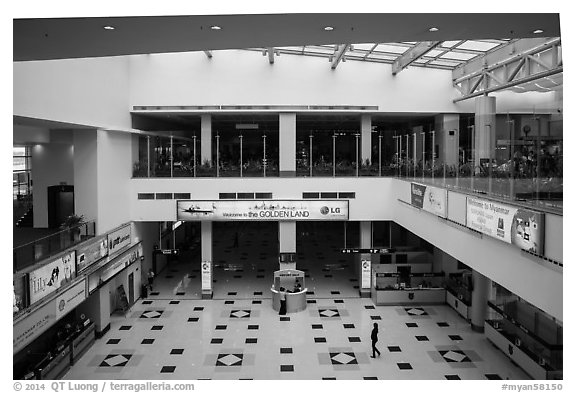 International airport. Yangon, Myanmar (black and white)