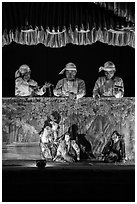 Puppeteers. Bagan, Myanmar ( black and white)