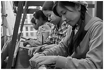 Weaving workshop. Amarapura, Myanmar ( black and white)