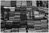 Colorful fabrics. Amarapura, Myanmar ( black and white)