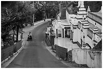 Road up Sagaing Hill, Sagaing. Myanmar ( black and white)