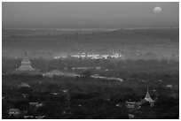 Sunset from Sagaing Hill. Myanmar ( black and white)