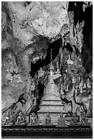 Cavern in the interior of Pindaya Caves. Pindaya, Myanmar ( black and white)