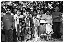 Young schoolchildren, Nyaung Shwe. Inle Lake, Myanmar ( black and white)