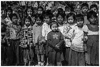 Group of schoolchildren, Nyaung Shwe,. Inle Lake, Myanmar ( black and white)