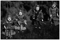 Traditional marionettes for sale. Inle Lake, Myanmar ( black and white)