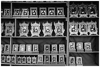 Golden Rock souvenirs for sale. Kyaiktiyo, Myanmar ( black and white)