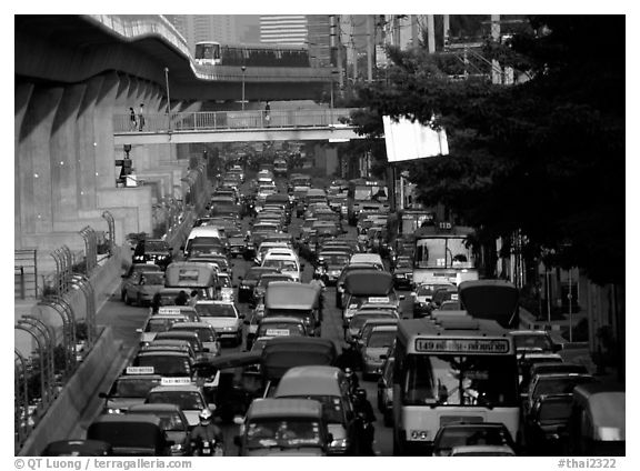 Rush hour. Bangkok, Thailand (black and white)