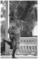 Traditional dancer. Bangkok, Thailand ( black and white)