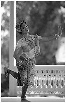 Traditional dancer. Bangkok, Thailand (black and white)