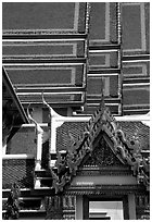 Roofs, Wat Pho. Bangkok, Thailand ( black and white)