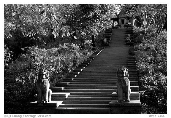 Khmer-style temple of the east. Muang Boran, Thailand (black and white)