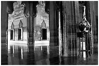 Palace interior. Muang Boran, Thailand ( black and white)