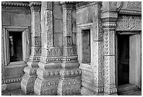 Khmer-style temple. Muang Boran, Thailand ( black and white)