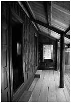 Teak house. Muang Boran, Thailand (black and white)