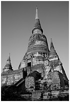 Wat Chai Mongkon. Ayutthaya, Thailand ( black and white)