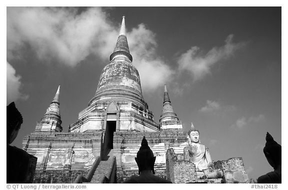 Wat Chai Mongkon and buddhas. Ayuthaya, Thailand