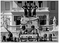 Three kings monument. Chiang Mai, Thailand (black and white)