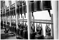 Bells at Wat Phra That Doi Suthep. Chiang Mai, Thailand (black and white)