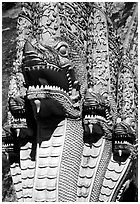 Nagas at Wat Chedi Luang. Chiang Mai, Thailand ( black and white)