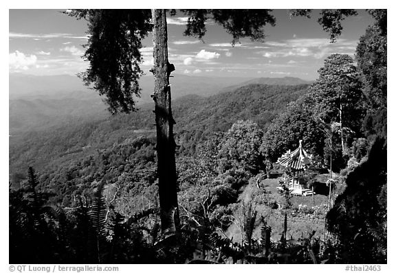 Hills in the outskirts of the city. Chiang Mai, Thailand (black and white)