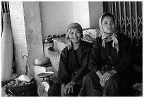 Tribeswomen. Chiang Rai, Thailand (black and white)