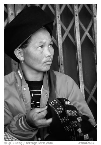 Tribeswoman. Chiang Rai, Thailand (black and white)