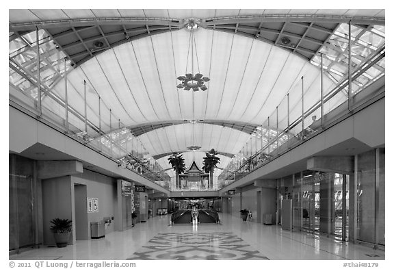 New Bangkok international airport. Bangkok, Thailand (black and white)