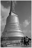 Chedi on top of Golden Mount. Bangkok, Thailand ( black and white)
