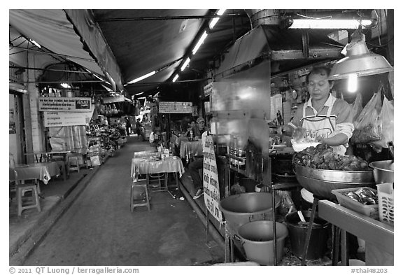 Food stall in alley. Bangkok, Thailand