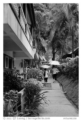 Resort on rainy day, Rai Leh East. Krabi Province, Thailand