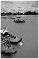 Ao Nammao harbor. Krabi Province, Thailand (black and white)