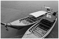 Two boats, Ao Nammao. Krabi Province, Thailand (black and white)