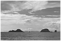 Islands, Adaman Sea. Krabi Province, Thailand (black and white)