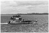 Fishing boat, Adaman Sea. Krabi Province, Thailand (black and white)