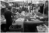 Fruit stall at night, Tonsai village, Ko Phi Phi. Krabi Province, Thailand (black and white)