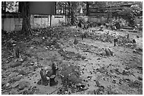 Muslim burying grounds, Ko Phi-Phi island. Krabi Province, Thailand ( black and white)