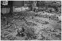 Muslim burying grounds, Ko Phi-Phi island. Krabi Province, Thailand (black and white)