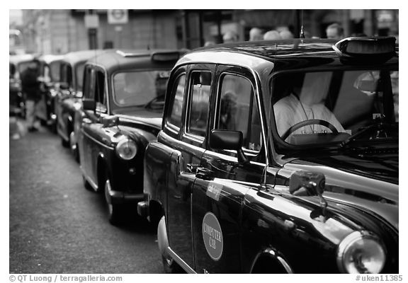 Black London cabs. London, England, United Kingdom