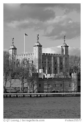 Tower of London seen across the Thames, late afternoon. London, England, United Kingdom