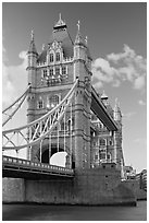 Tower Bridge from below. London, England, United Kingdom (black and white)