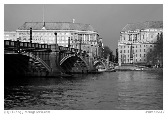 Lambeth Bridge. London, England, United Kingdom (black and white)