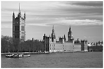 Victoria Tower and palace of Westminster. London, England, United Kingdom ( black and white)