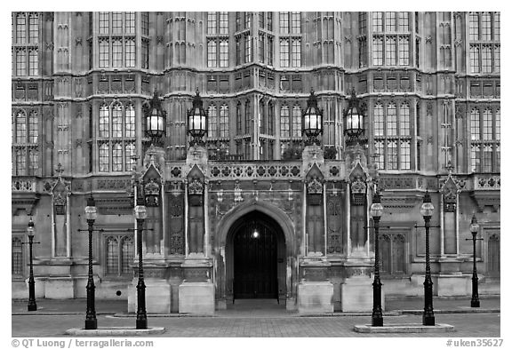 Gothic facade of Westminster Palace. London, England, United Kingdom