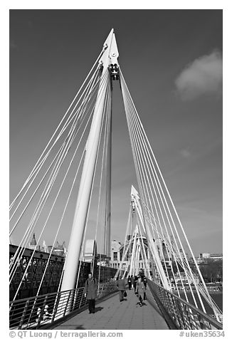 Golden Jubilee Bridge. London, England, United Kingdom (black and white)