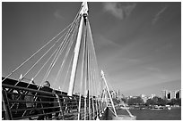 Golden Jubilee Bridge. London, England, United Kingdom ( black and white)