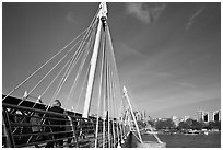 Golden Jubilee Bridge. London, England, United Kingdom (black and white)